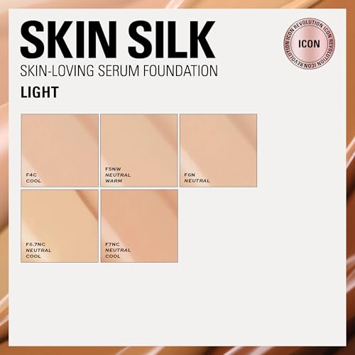 Image of Revolution Skin Silk Radiant Satin Serum Foundation, F6N Light Skin Tones