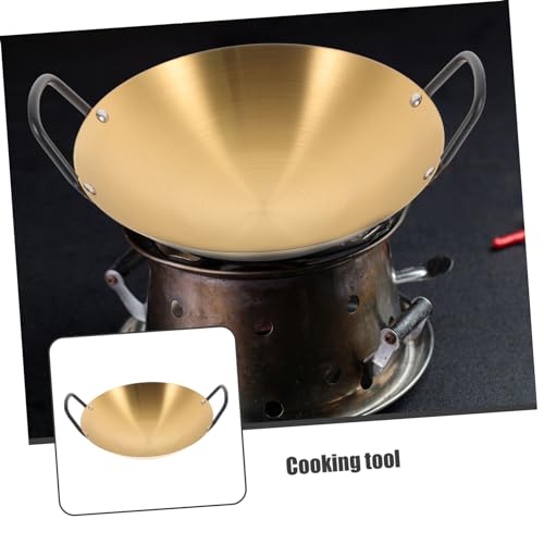 Wok de acero inoxidable con doble mango, antiadherente miniatura 2