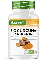 Bio Curcuma mit schwarzem Pfeffer - 365 Kapseln - 4511 mg Bio-Curcuma (Kurkuma) pro Tagesdosis - mit Curcumin & Piperin - 100% Bio-Qualität - Hochdosiert - Vegan