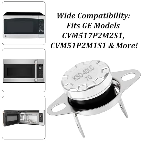 Image of KSD-40LC 70 Normally Closed Thermostat Thermal Fuse Switch, Compatible with GE Microwave