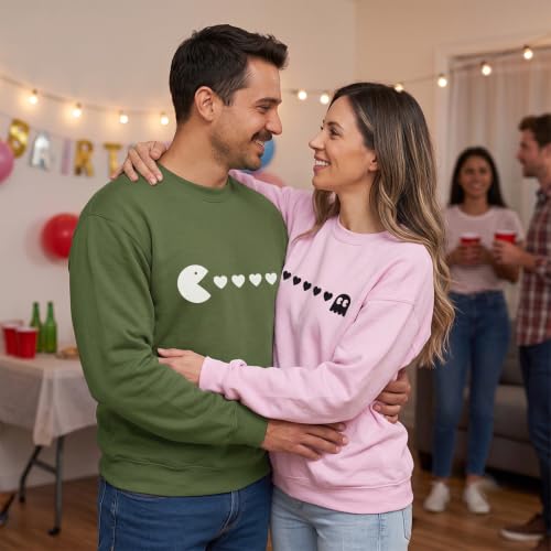 Image of Anniversary Matching Shirts, for Couple, Heart Design T-Shirt Set, Wedding Present, Honeymoon Outfit