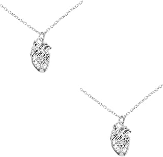 ifundom 2 Peças Colar De Pingente De Coração Encantos De Coração Anatômico Colar Legal Colar De Charme De Coração Colar De Anatomia Humana Presentes Para Meninas Joias Presente Para