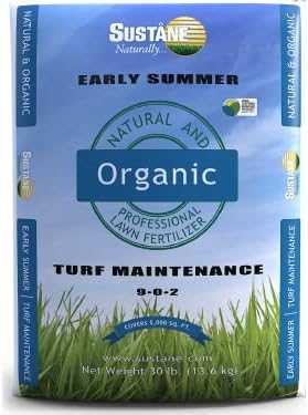 Sustane 9-0-2 Fertilizante de mantenimiento de césped (principios de verano), 30 libras