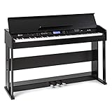 Schubert Piano digital, 88 teclas, 360 tonos, 160 ritmos, 80 canciones de demostración de dos tonos, metrónomo integrado, muchos efectos activables, pantalla LCD, conexión con smartphone, color negro