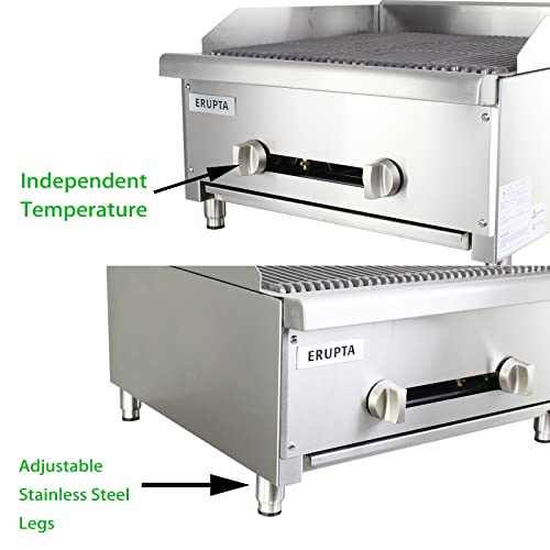 Erupta Commercial Countertop Gas Charbroilers 24'' Natural Or Propane Gas Grill With 2 Burners Btu 56,000,Etl Certification,Restaurant Equipment,Bbq­ #TOP4
