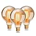 EXTRASTAR Ampoules LED Edison Vintage G95 E27, 6W, Blanc Chaud 2200K, Ampoule Rétro à Filament, Equivalent à Ampoule Incandescente 54W, Non-Dimmable, Lot de 3