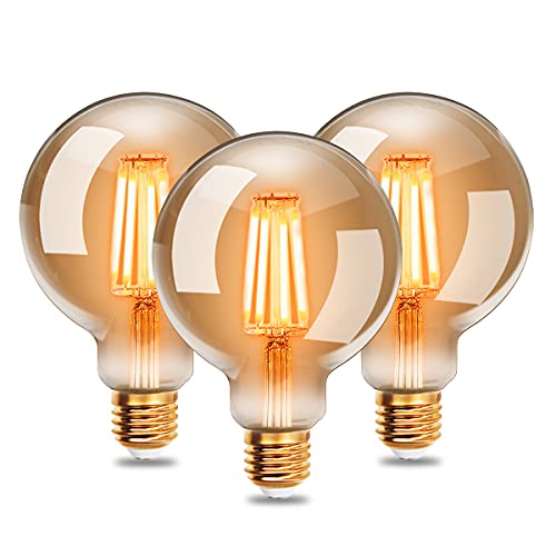 Ampoule rétro à filament E27 LED G95 pour créer une ambiance bistrot chaleureuse au salon