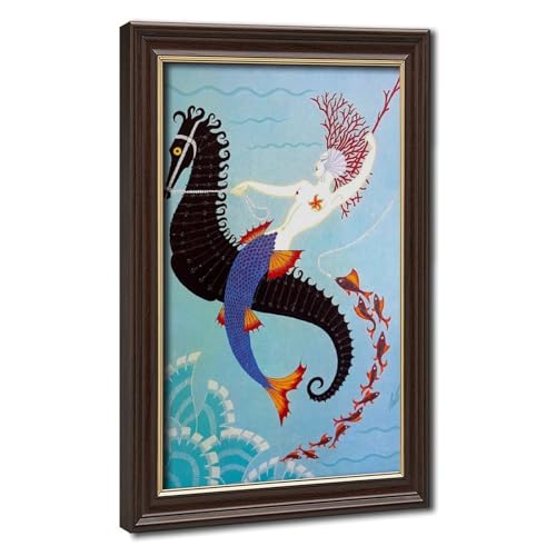 Poster Mermaid Erte impression sur toile et décoration murale vintage avec cadre