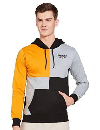 Image of The Indian Garage Co Men Slim Fit Solid Hooded Sweatshirt