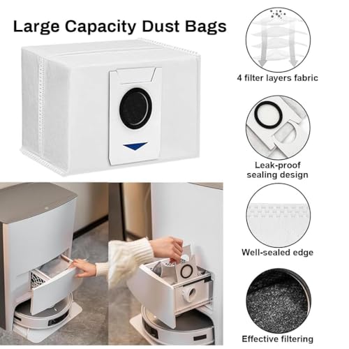 Image of Replacement Parts /Vacuum Accessories kit Compatible with ECOVACS Deebot T20 Omni /PRO /MAX T20 Pro /Max Plus 1 Main Brush, 4 Side Brushes, 2 Filters 2 Dust Bag, 2 Mop, 1 Cleaning Tool (EDT20 FULLKIT)
