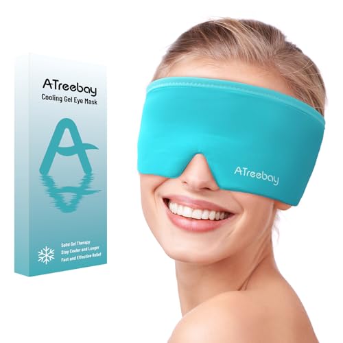 ATreebay Máscara de olhos refrescante, máscara de gel reutilizável para resfriamento do sono, máscar