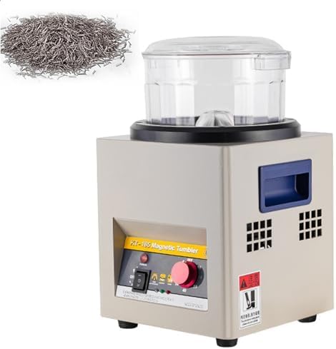 High-Speed Magnetic Jewelry Polisher 2000RPM, 500g Needle Polishing Machine, Dual-Direction Rotating Tumbler for Jewelry Stores & Craft Studios (Red )