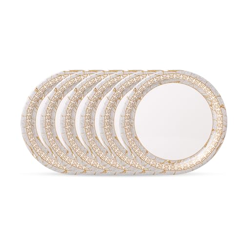 Image of Golden Fish 6 Pcs Quarter Plate Set for Quick Serving | Small Plates for Snacks, Breakfast & Starters | Compact Size, Easy Handling & Stackable Design | Ideal for Home Use & Gifting