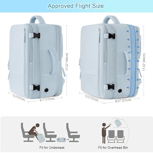 Image of Sinaliy Large Expandable Travel Backpack for Men and Women, 17 Inch Laptop, Waterproof, Casual, College, Business, Hiking, Camping