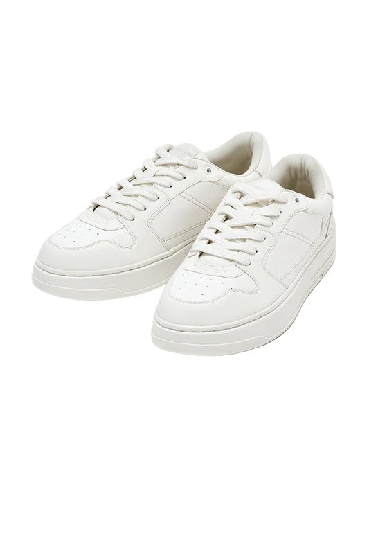 Image of SNITCH Men's Sneakers | Minimalist Solid Design | PU Synthetic Upper & TPR Outsole | Lace-Up Closure for Custom Fit | Stylish Low-Top Sneakers