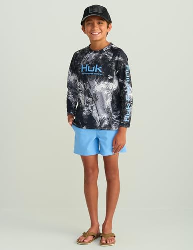 Image of HUK Kids Pursuit Pattern Long Sleeve Shirt, Fishing Shirt for Kids