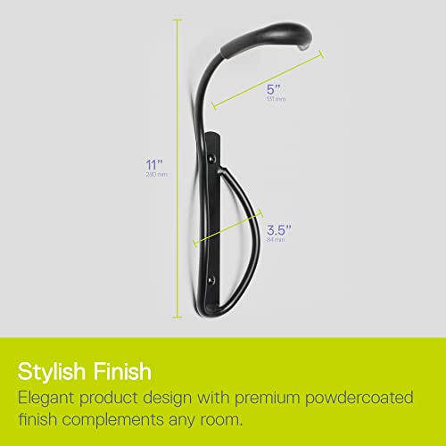 Image of Delta Cycle Leonardo Bike Rack Garage Wall Mount Storage, Elegant Vertical Hanger Hook Design Provides Easy Bicycle Storage Access, Bike Wall Mount Rack Holds Any Bike Up to 40 lbs, Fat Tire Option
