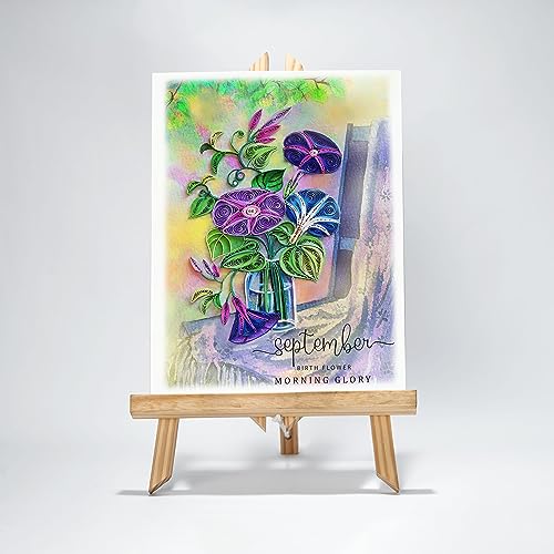 Carte florale anniversaire septembre décoration fleurs de naissance grand format