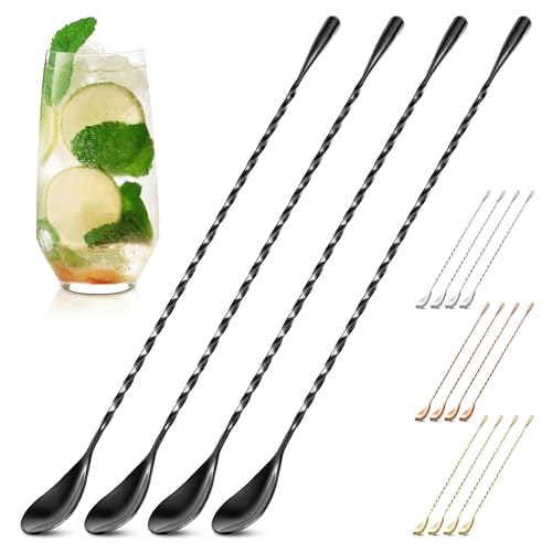 4 Pcs Bar Spoon Cocktail Mixing Spoon Set – 12"