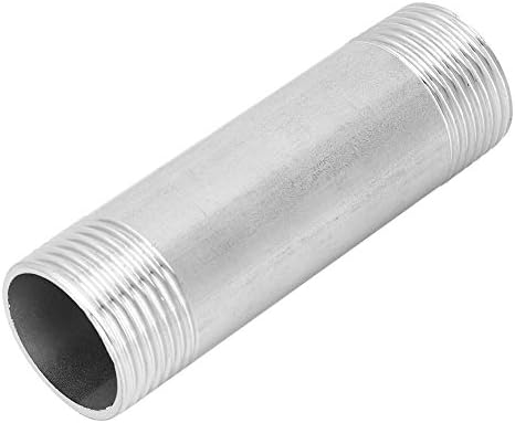 1in NPT to 1in NPT Male Thread Stainless Steel Nipple Threaded Pipe Connector Pipes Nipples and Fittings for DIY Shelving and Furniture