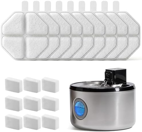 Wireless Cat Water Fountain Filter Replacement 9 Packs - Activated Carbon & Ion Exchange Resin Filters with Pump Foam Sponges - Compatible with FUKUMARU Wireless 4.5L Automatic Water Fountain image 4