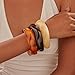 Yougeigy 3 PCS Acrylic Chunky Bangle Bracelets Set for Women, Irregular Geometric Cuff Resin Bangles Wide Wristbands, Stackable Fashionable Gorgeous Bracelets Small Size Slender Wrists Gifts