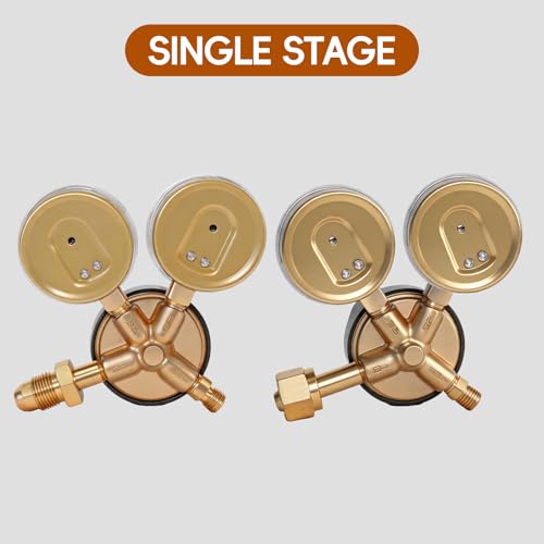 Image of CGA510 Acetylene Regulators, Acetylene Regulator for Welding, Acetylene Gauge CGA510 Inlet Connection, CGA510 Nut Acetylene Welding Regulator