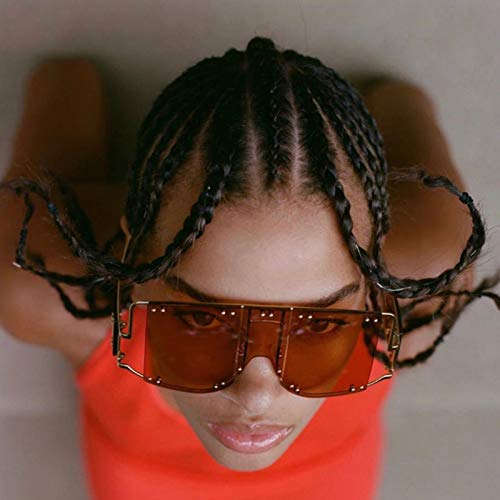 Image of COTIA /Fashion Square Sunglasses Women New Oversized Mirror Men Shades Glasses Luxury Brand Metal Rivet Fashion Female Eyewear