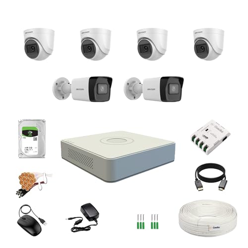 Image of Clocite HIKVISION 8 Channel DVR with 2MP 4 Dome & 2 Bullet Wireless Cameras (Day /Night Vision) + 1TB HDD + Cable Roll (1+3) 8 CH Power Supply + BNC & DC Full Combo Kit