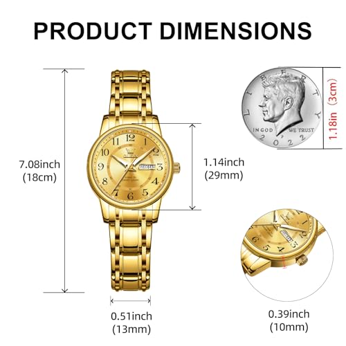 Image of OLEVS Watch Women Silver Stainless Steel Dress Analog Luminous Watch