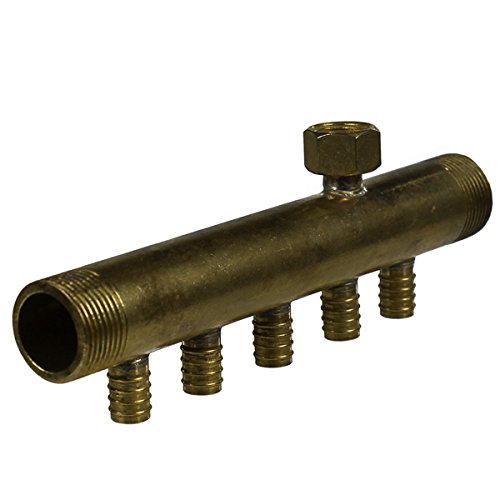 - Collecteurs chauffage tubes PER - Collecteur à glissement 3/4" Mâle-Mâle Purgeur auto 5 départs 12