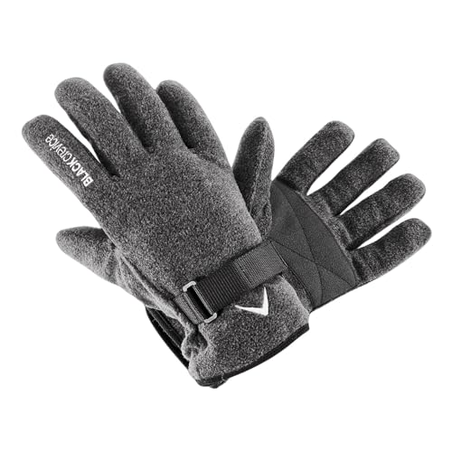 Black Crevice Guantes de Polar para Adultos I Guantes de esquí Transpirables Unisex I Guantes de Invierno de Polar 100% de poliéster I Guantes de Nieve con Correas de Velcro Ajustables