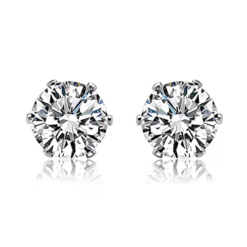 Clip On Earrings Mens Womens Earrings Cubic Zirconia Stud Earrings, Non-Piercing Clip On Cheater Fake Ear (5Mm, Silver) #TOP1