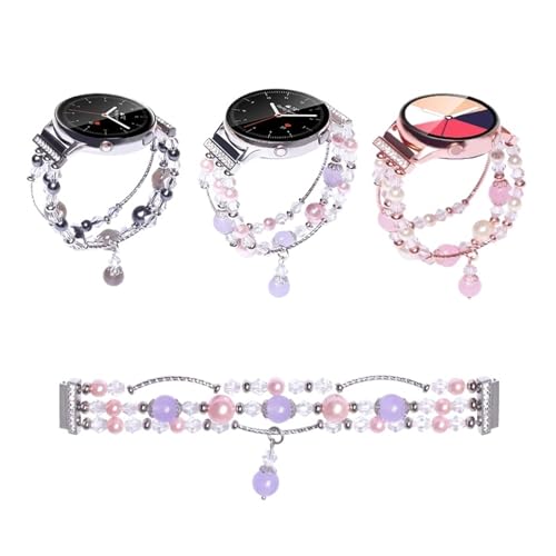 Correa de perlas de 20mm para Galaxy Active 2 de 44mm y 40mm para mujer 2