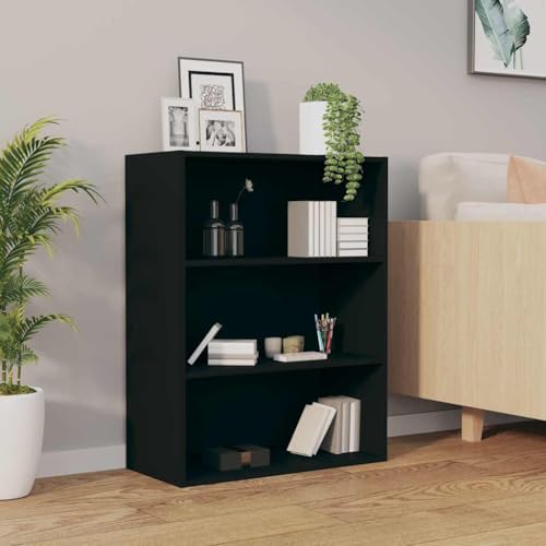 Armario de pared de madera negro con puertas para almacenaje vertical en salón moderno de 90cm 5