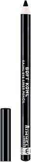 Rimmel Extra 3D Lash Volumising Mascara, 8ml & London Soft Kohl Smudge-proof Eyeliner Pencil, Jet black