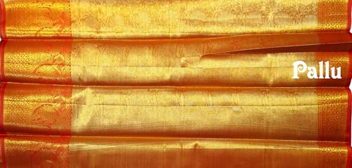 Image of VFCollections Women's Kanchipuram Silk Pure Pattu Sarees With Blouse