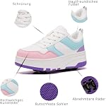 Roller Skate Chaussures pour Femmes Filles Détachable Roued 4-Wheels Fashion Sneakers Convient aux débutants