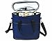 Vina 3 Bottle Wine Carrier - Travel Picnic Insulated Wine Cooler Tote Bag Case with Shoulder Strap for Beer and Champagne + Free Corkscrew, Blue