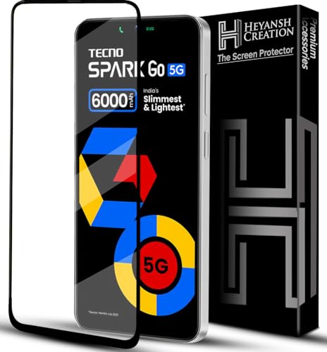 Image of Tempered Glass Screen Protector Compatible for Tecno Spark Go 5G with Edge to Edge Coverage and Easy Installation Kit