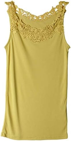 Amazon タンクトップ レディース おしゃれ レース バックレース キャミソール Mサイズ イエロー 51 キャミソール タンクトップ 通販