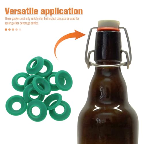 Miniatura 6 de Imikeya 12 Piezas Juntas Para Botellas Gomas De Silicona Reutilizables Juntas De Sellado Hermético Para Botellas De Cerveza Y Refrescos Casa Resistentes Y Adaptables Verdes