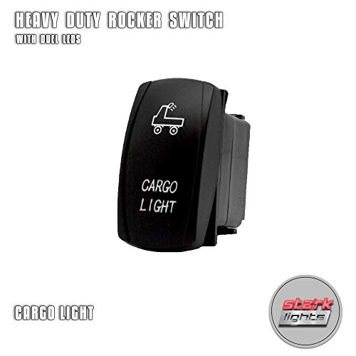 Cargo Light - Blue - Laser Etched Toggle Switch 5-Pin Maintained Switch Waterproof Black Shell/On-Off Dpst Illuminated Rocker Switch For Auto Truck Boat Marine - 20A 12V/10A 24V #TOP5