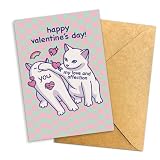 Podagree Happy Valentine’s Day Funny Cat Meme Card from Girlfriend or Boyfriend, Cute Humor Love and Affection Design 8x5.3 Inch With Envelope