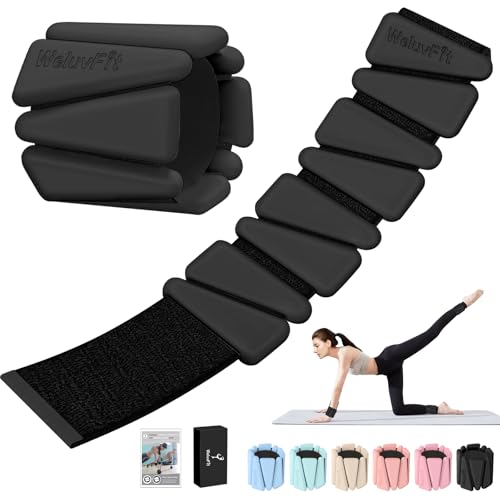 Image of 2LBS/4LBS Adjustable Wearable Pilates Wrist & Ankle Weights For Women & Men | Arm & Leg Weights Silicone Wrist Bangles For Home Gym Workout, Travel, Yoga, Barre, Strength Training-Set Of 2