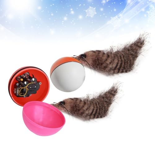 Juguetes para gatos y cachorros balones eléctricos con batería y motor plástico ligero 8