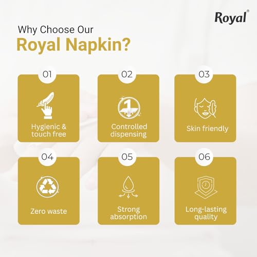 Image of Royal Tissue Paper Napkins (270 Pulls) 90 Pulls X 3 Packs | 1-Ply Soft Paper Napkins | Hygienic Disposable Napkins for Home & Office