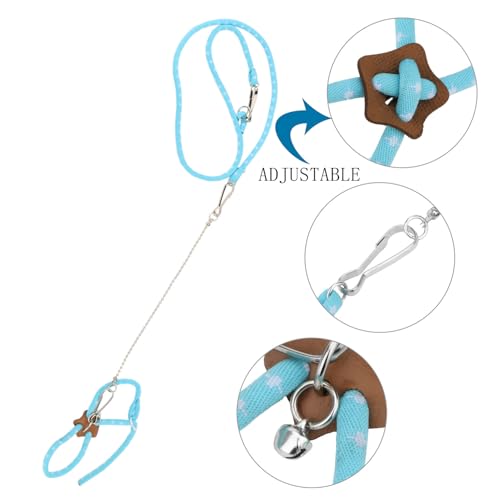 Hypeety 43235-191853 Hamster Adjustable Training Lead Leash Nylon For Hamster Rat Squirrel Gerbil Pet Cage Playhouse Leashes Band Finder Collar Bell thumb #2