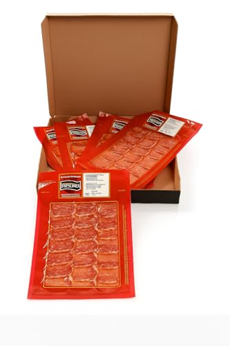 Lomo Cebo de Campo 50% Raza Ibérica. Loncheado envasado al vacío. Contiene 5 sobres x 100 grs (500g) Embutidos ibéricos. Lomo Cebo Salamanca.