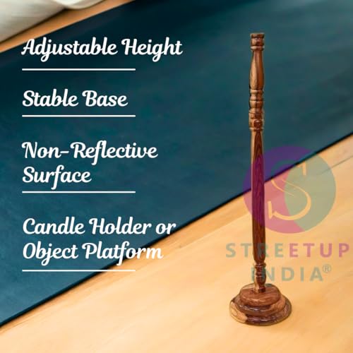 Image of Streetup India Wooden Trataka Candle Stand for Third Eye Opening Meditation with Adjustable Height